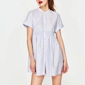 Zara Pearl Button Chambray Dress